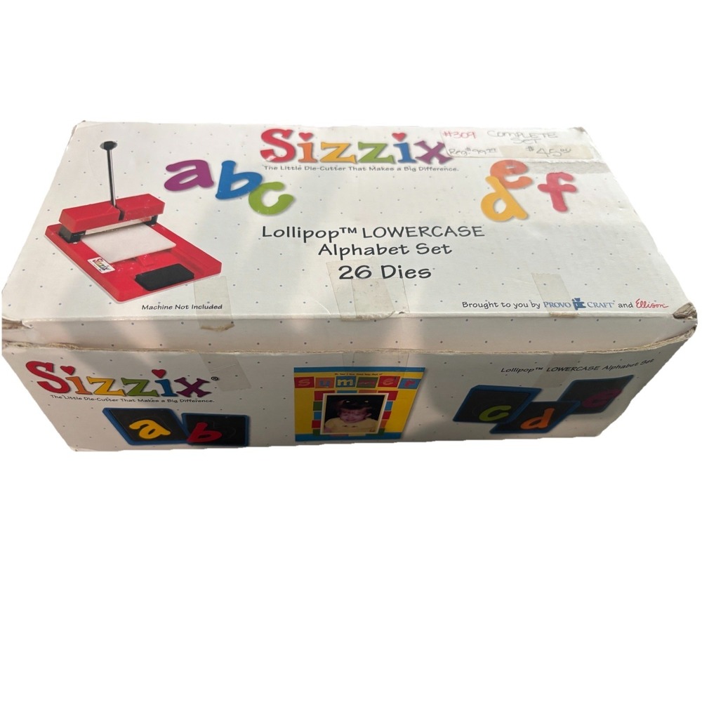 Sizzix Lollipop Lowercase Alphabet Set 26 Dies Complete Set